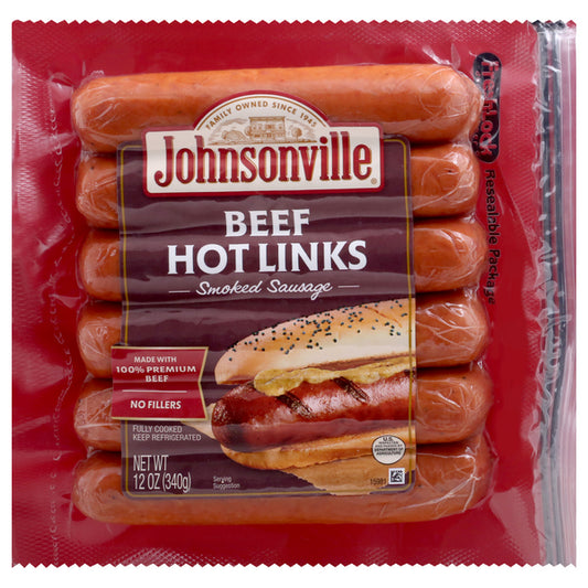 Johnsonville Beef Hot Links Smoked Sausage