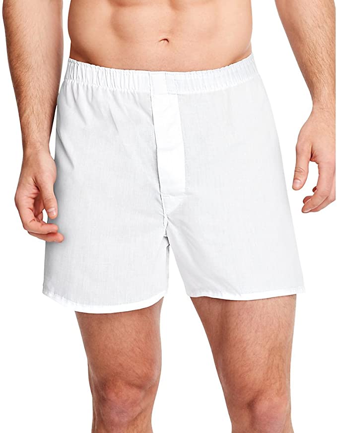 Hanes 6-Pack Men's Tag-Free White Woven Boxer Underwear